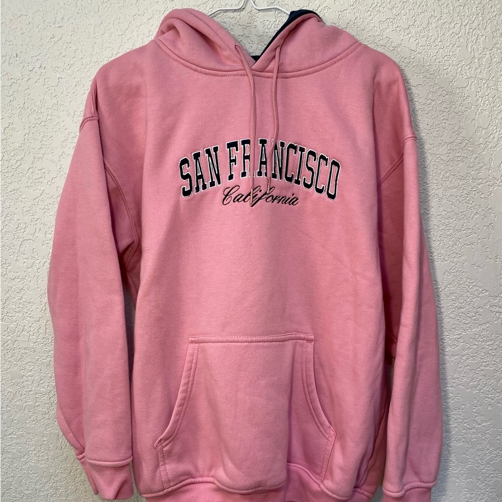 San Francisco California Pink Pullover Hoodie Sweatshirt Kenpo Womens Size Large